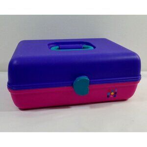 Caboodles Pink Purple Plastic Jewelry Makeup Storage Case w/ Tray 2762 Vtg 90s